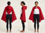 Cozy Hooded Fleece Cape (Red)