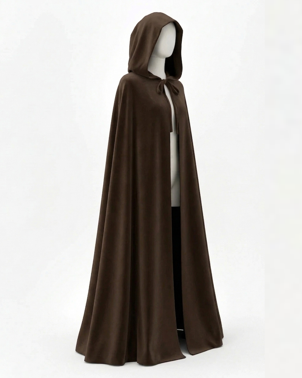 Dark Brown Vintage Hooded Cloak
