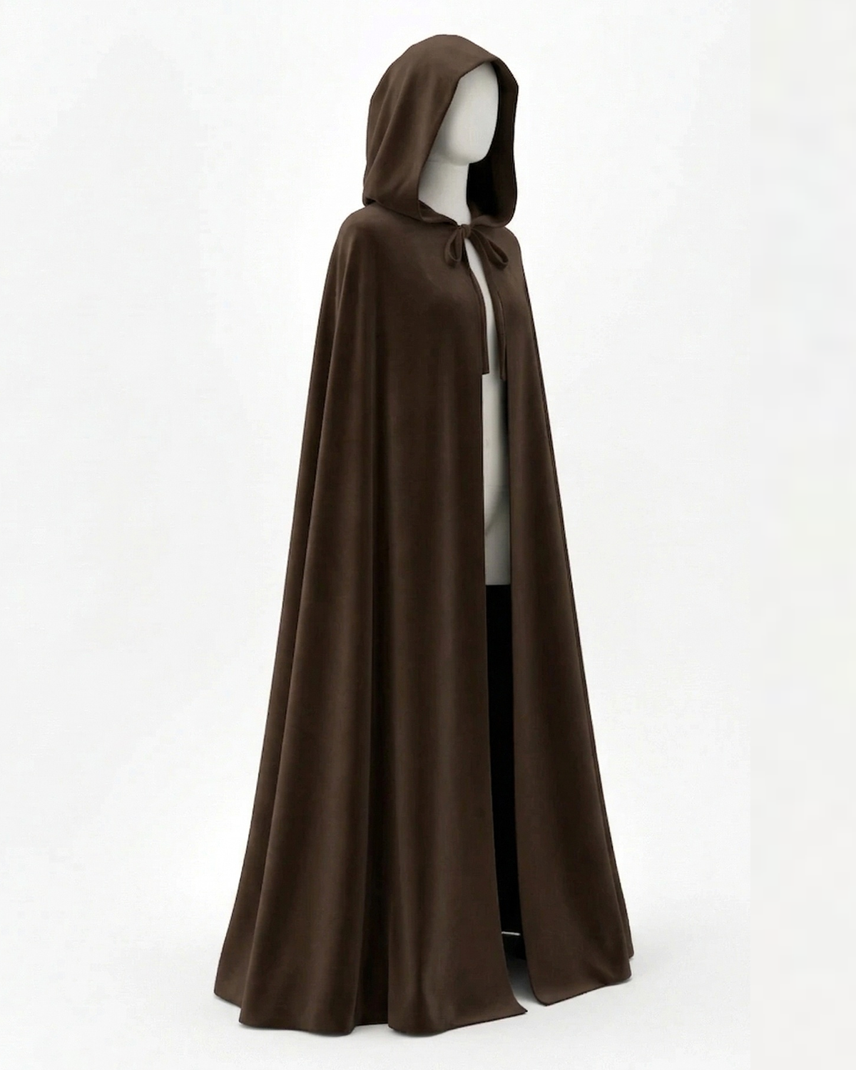 Dark Brown Vintage Hooded Cloak