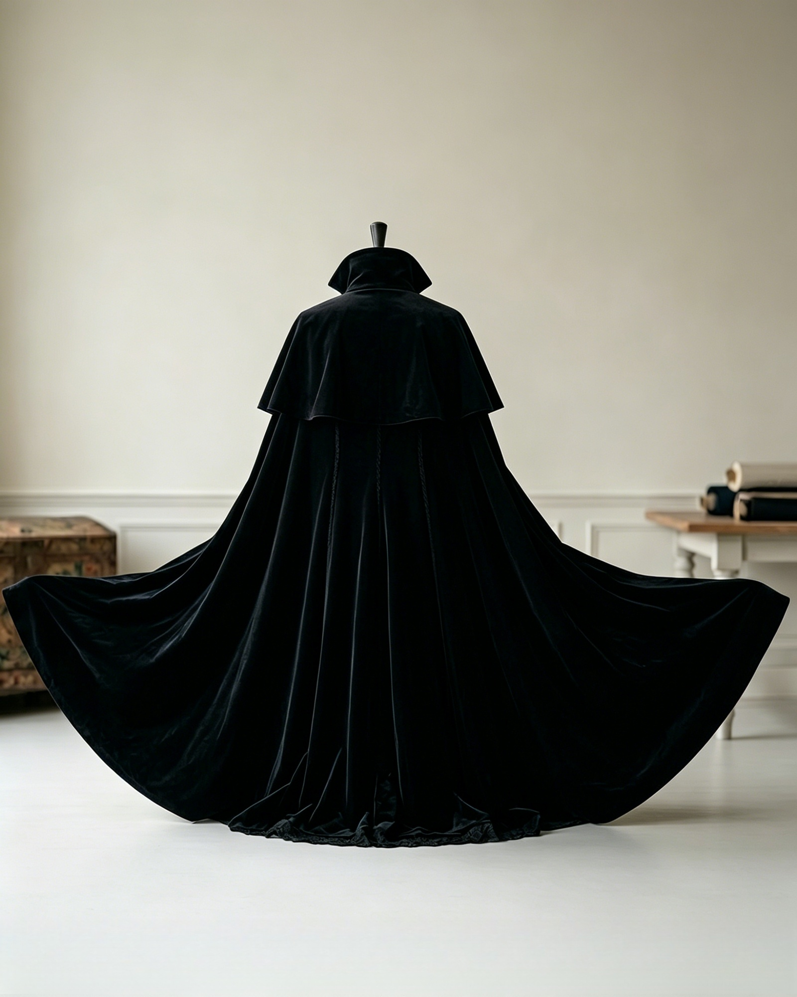 Gothic Black Velvet Vampire Cloak