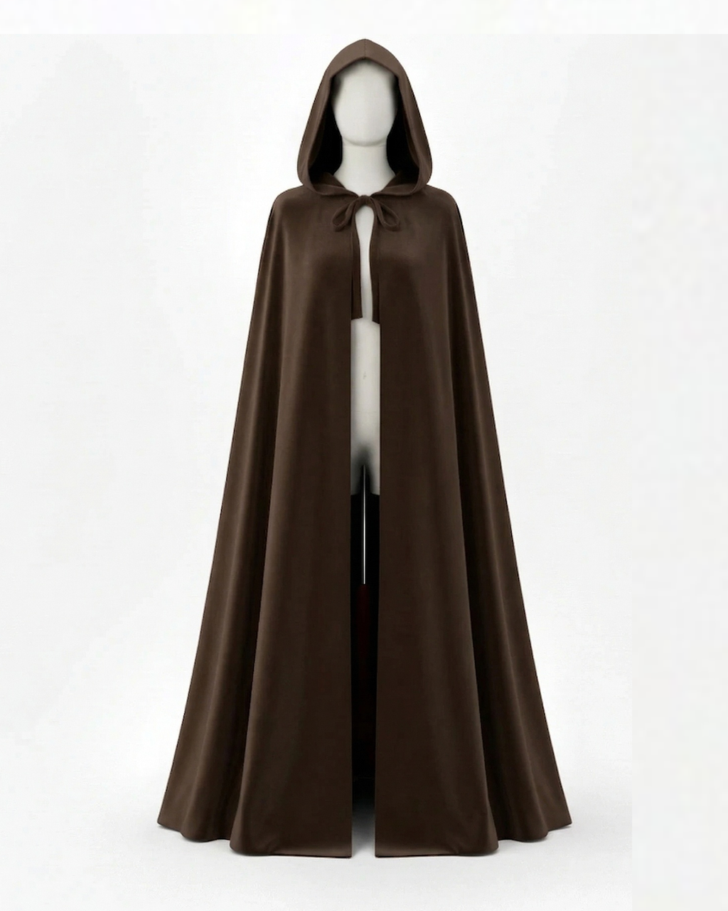 Dark Brown Vintage Hooded Cloak