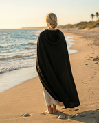 The Bohemian Black Hooded Cape