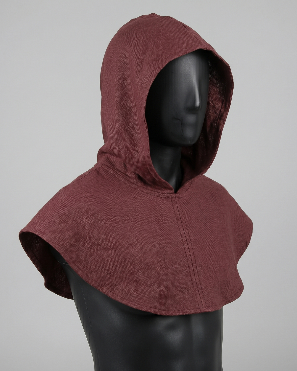 Wine Red Hooded Cape