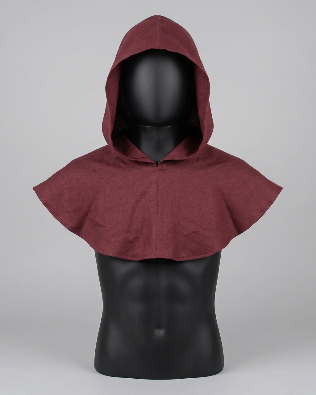 Wine Red Hooded Cape