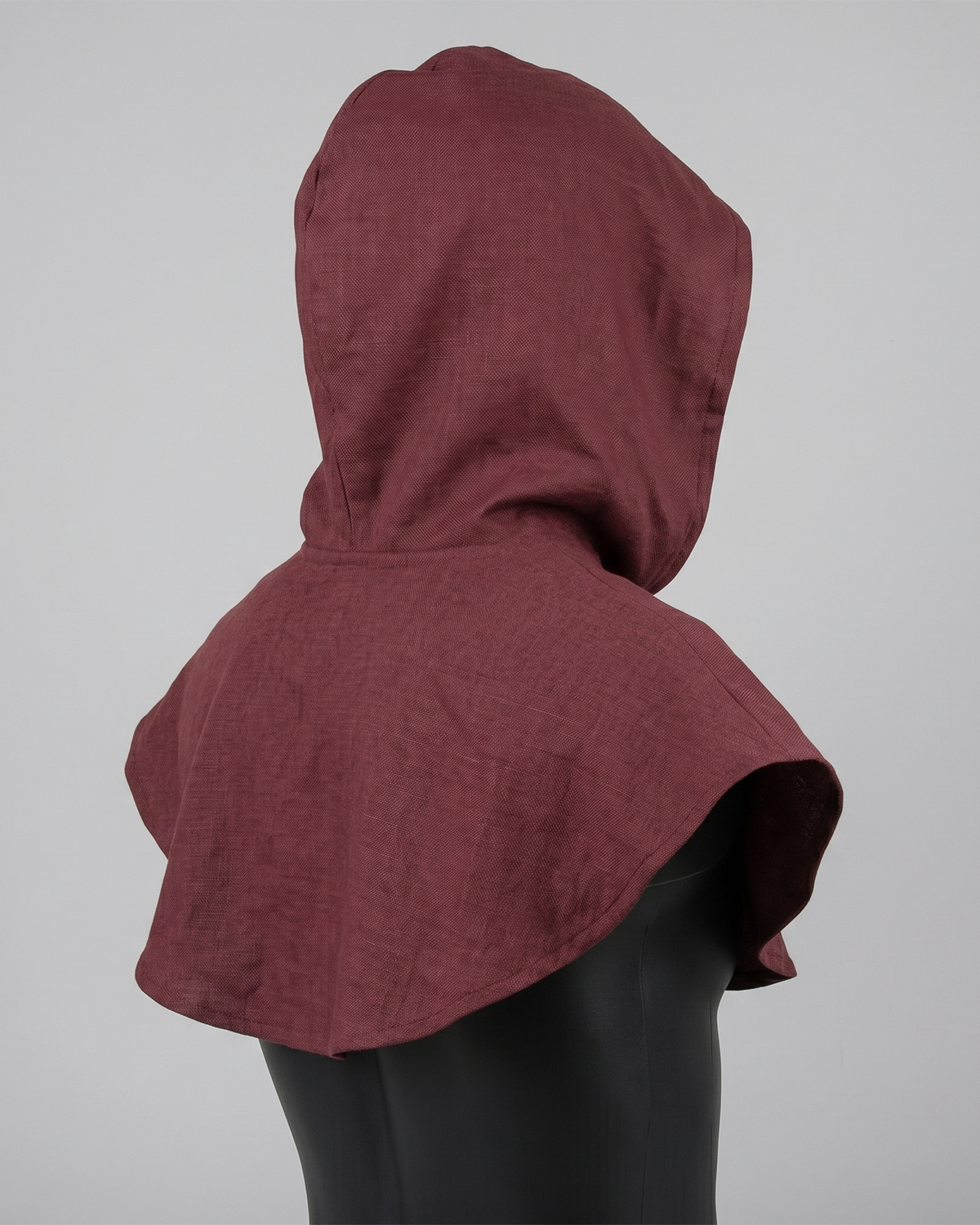 Wine Red Hooded Cape